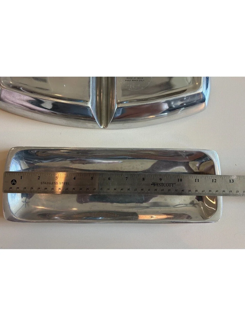Pottery Barn Barona Cast Aluminum Serving Trays Divided Dish & Long Tray Set